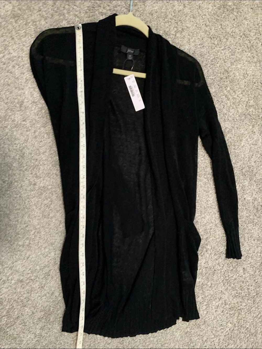 NWT J. Crew Black Gauzy Open-Front Cardigan
